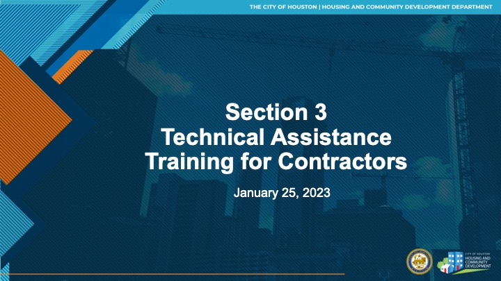 Section 3 Technical Assistance