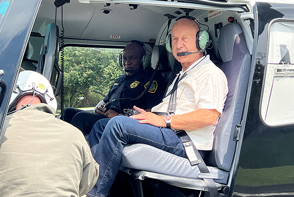 Mayor and Police Chief in Helicopter