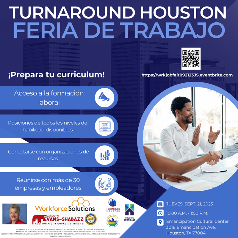 Turnaround Houston Job Fair Flyer - Spanish