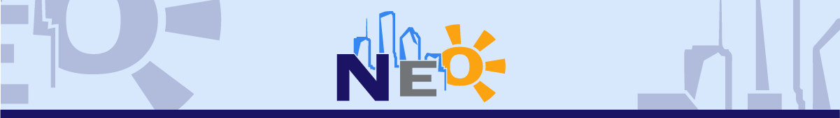 NEO graphic banner with NEO logo 2023