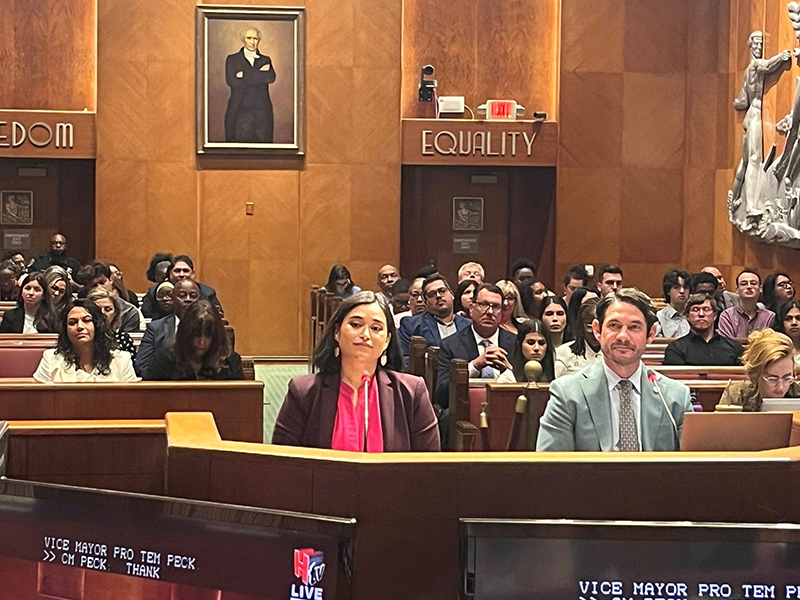 From left: Alexa Aragonez, Deputy Chief of Intergovernmental Relations and Josh Sanders, IGR Chief