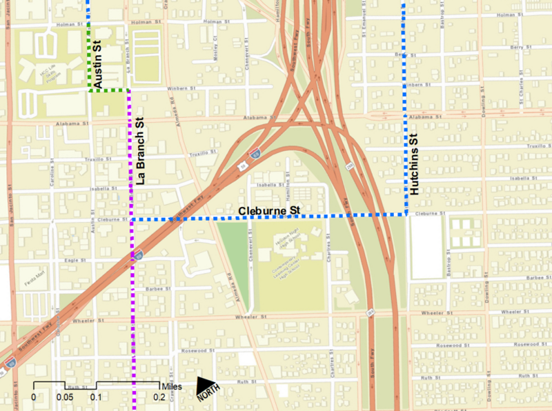 Cleburne Street Route Map