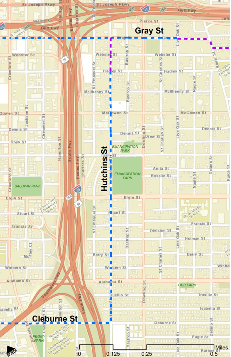 Hutchins Street Route Map