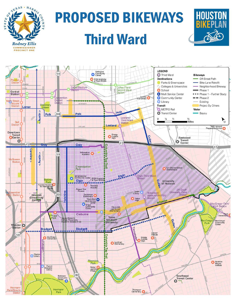 Proposed Bikeways Third Ward Map